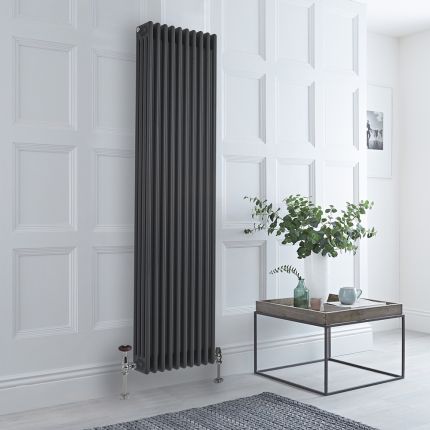 Milano Windsor - Anthracite Vertical Traditional Column Radiator - 1800mm x 470mm (Four Column)