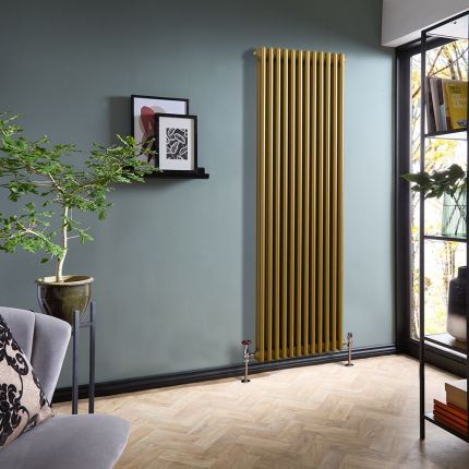 Milano Windsor - Metallic Gold Vertical Traditional Double Column Radiator - Choice of Size