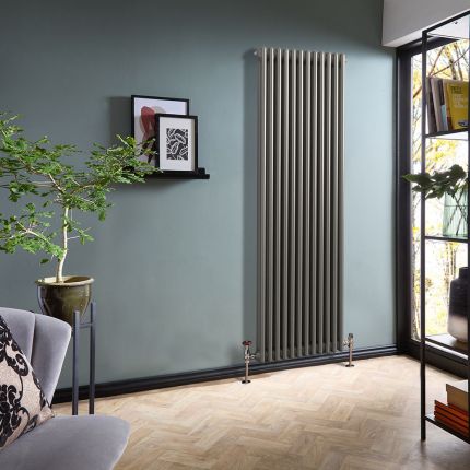 Milano Windsor - Metallic Silver Vertical Traditional Double Column Radiator - Choice of Size