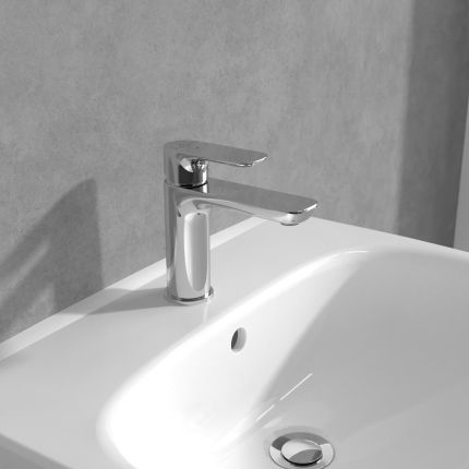 Villeroy & Boch O.Novo - Cold Start Mono Basin Mixer Tap with Pop-Up Waste - Chrome