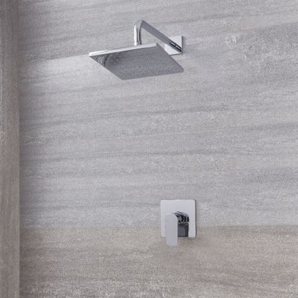 Milano Hunston - Chrome Shower with Wall Mounted Shower Head (1 Outlet)