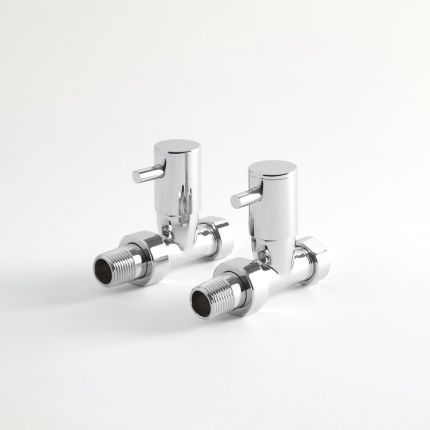 Milano Select - Chrome Minimalist Straight Radiator Valves - (Pair)
