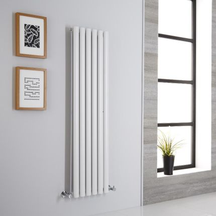 Milano Aruba - White Vertical Designer Radiator - 1400mm x 354mm (Single Panel)