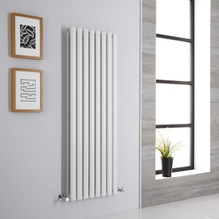 Milano Aruba - White Vertical Designer Radiator - 1400mm x 472mm (Single Panel)