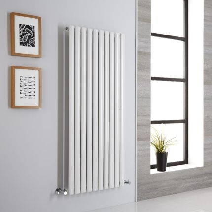 Milano Aruba - White Vertical Designer Radiator - 1400mm x 590mm (Single Panel)