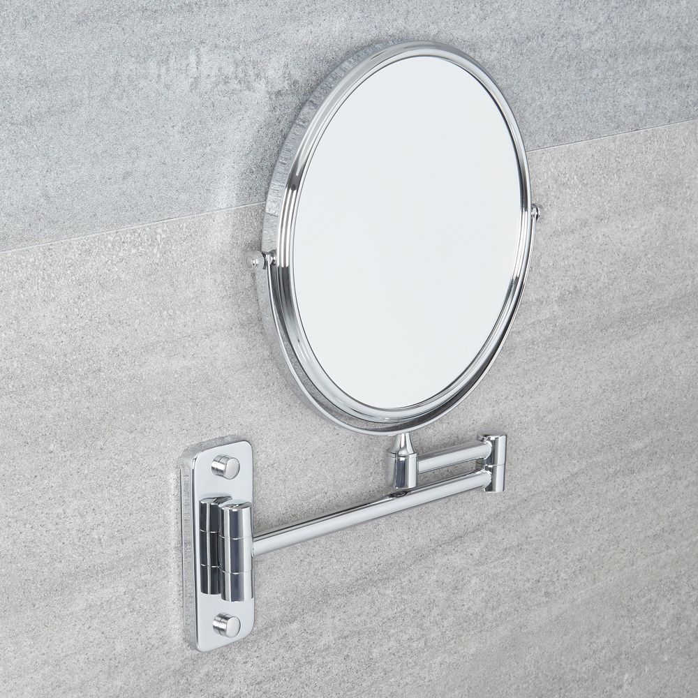 Milano Mirage - Modern Wall Mounted Shaving Mirror - Chrome