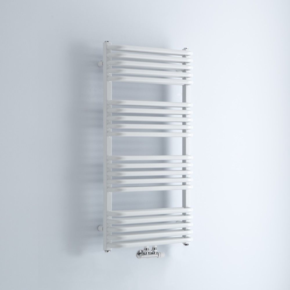 Milano Bow - White D-Bar Heated Towel Rail - 1000mm x 500mm