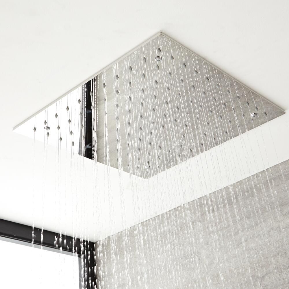 Milano Arvo - Modern 400mm Square Recessed Shower Head - Chrome