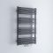 Milano Bow - Anthracite D-Bar Central Connection Heated Towel Rail - 1000mm x 600mm