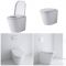 Milano Rivington - White Modern Round Back to Wall Toilet with Soft Close Seat