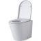 Milano Rivington - White Modern Round Back to Wall Toilet with Soft Close Seat