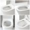 Milano Ballam - White Modern Round Rimless Wall Hung Toilet with Soft Close Seat
