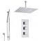 Milano Arvo - Chrome Thermostatic Shower with 300mm Ceiling Shower Head, Hand Shower and Riser Rail (2 Outlet)
