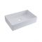 Milano Westby - White Modern Rectangular Countertop Basin - 600mm x 390mm (No Tap-Holes)