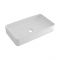 Milano Rivington - White Modern Rectangular Countertop Basin with Wall Mounted Mixer Tap - 610mm x 350mm