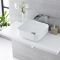 Milano Longton - White Modern Square Countertop Basin with Wall Mounted Mixer Tap - 400mm x 400mm