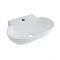 Milano Overton - White Modern Oval Countertop Basin with Mono Mixer Tap - 555mm x 395mm