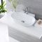 Milano Overton - White Modern Oval Countertop Basin - 555mm x 395mm (1 Tap-Hole)