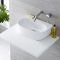 Milano Mellor - White Modern Oval Countertop Basin - 420mm x 290mm (No Tap-Holes)