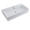 Milano Elswick - White Modern Rectangular Countertop Basin with Mono Mixer Tap - 750mm x 420mm