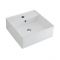 Milano Dalton - White Modern Square Countertop Basin with Mono Mixer Tap - 410mm x 410mm