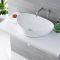 Milano Select - White Modern Countertop Basin with Wall Mounted Mixer Tap - 590mm x 390mm