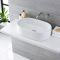 Milano Overton - White Modern Oval Countertop Basin with Wall Mounted Mixer Tap - 575mm x 360mm