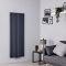 Milano Aruba Flow - Anthracite Vertical Middle Connection Designer Radiator - 1600mm x 590mm (Double Panel)