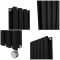 Milano Aruba Slim Electric - Black Vertical Designer Radiator - 1600mm x 236mm (Double Panel) - with Bluetooth Thermostat