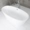 Milano Irwell - White Modern Oval Double-Ended Freestanding Bath - 1595mm x 740mm