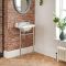 Milano Richmond - White Traditional Cloakroom Basin and Chrome Washstand - 515mm x 300mm (2 Tap-Holes)