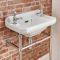 Milano Richmond - White Traditional Cloakroom Basin and Chrome Washstand - 515mm x 300mm (2 Tap-Holes)