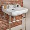 Milano Richmond - White Traditional Square Basin and Chrome Washstand - 560mm x 450mm (2 Tap-Holes)