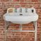 Milano Richmond - White Traditional Square Basin and Chrome Washstand - 560mm x 450mm (3 Tap-Holes)