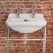 Milano Richmond - White Traditional Square Basin and Chrome Washstand - 500mm x 350mm (2 Tap-Holes)