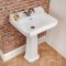 Milano Richmond - White Traditional Square Basin with Full Pedestal - 595mm x 470mm (1 Tap-Hole)