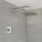 Milano Vis - Chrome Modern One Outlet Digital Thermostatic Shower with Square Wall Mounted Shower Head (1 Outlet)