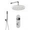 Milano Vis - Chrome Thermostatic Digital Shower with Round Shower Head and Hand Shower (2 Outlet)