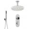 Milano Vis - Chrome Thermostatic Digital Shower with Ceiling Mounted Round Shower Head and Hand Shower (2 Outlet)