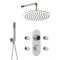 Milano Vis - Chrome Thermostatic Digital Shower with Wall Mounted Round Shower Head, Hand Shower and Body Jets (3 Outlet)