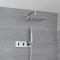 Milano Arvo - Chrome Modern Square Twin Diverter Thermostatic Shower Valve with Handset and 200mm Head (2 Outlet)
