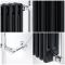 Milano Elizabeth - Chrome and Black Traditional Heated Towel Rail - 960mm x 675mm (With Overhanging Rail)