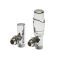 Milano - Chrome Radiator Valve With Chrome TRV - 15mm Copper Adapters