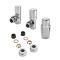 Milano - Chrome Radiator Valve With Chrome TRV - 15mm Copper Adapters