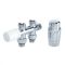 Milano - Chrome Male H-Block Straight Valve With Chrome TRV - 15mm Copper Adapters