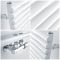 Milano Via - White Central Connection Bar on Bar Heated Towel Rail - 1215mm x 500mm