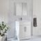 Milano Lurus - White Modern Wall Hung Bathroom Mirrored Cabinet - 650mm x 600mm