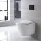Milano Ballam - White Modern Wall Hung Toilet with Tall Wall Frame - Choice of Flush Plate