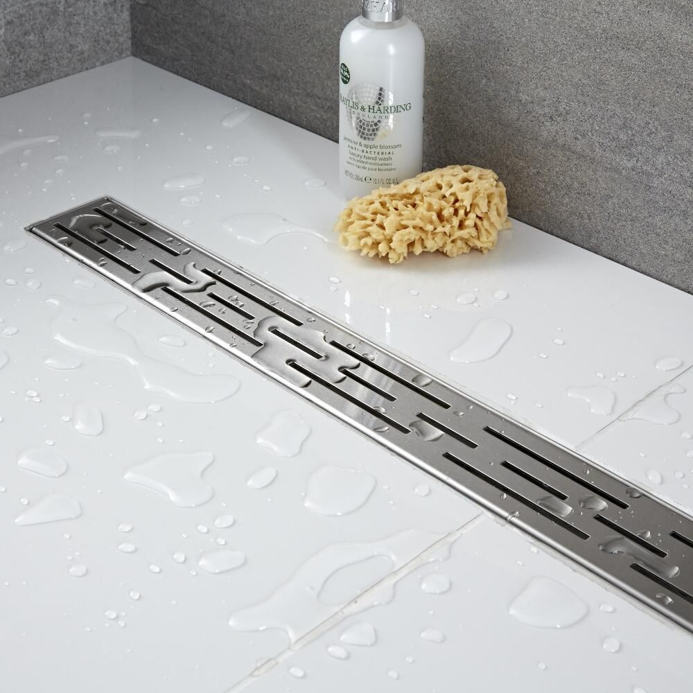 Milano – Linear Stainless Steel Shower Drain with Grate – Choice of Size & Finish