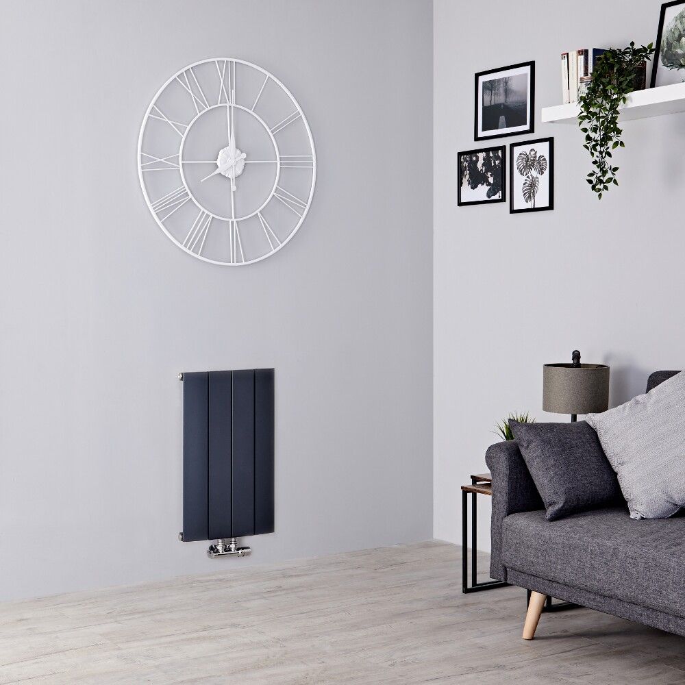 Milano Skye - Aluminium Anthracite Horizontal Designer Radiator - 600mm x 375mm (Single Panel)